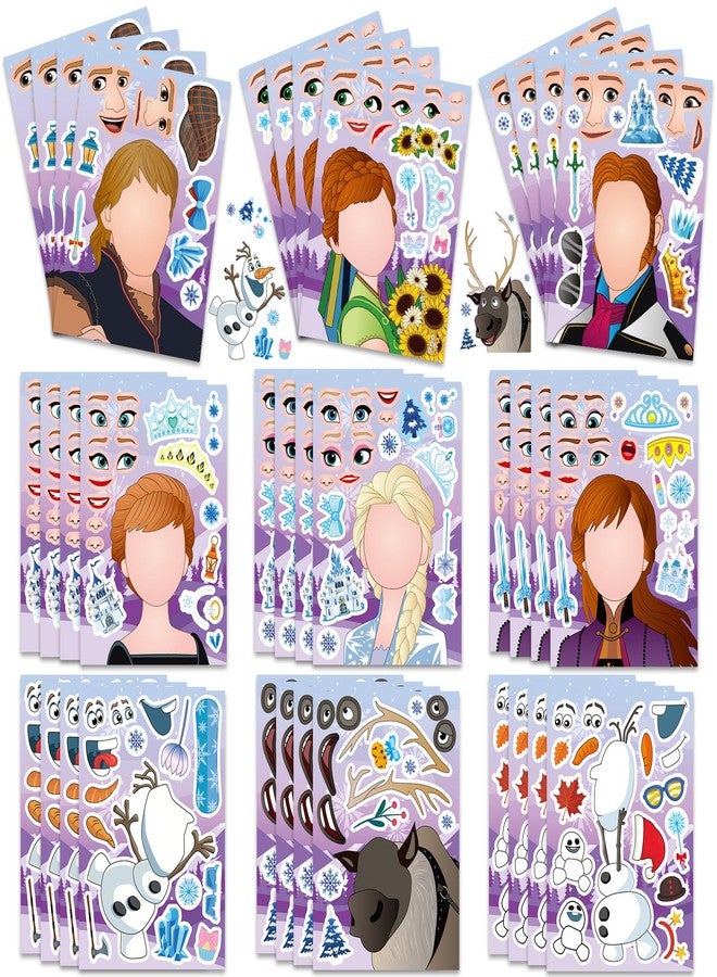 Purtarly 36PCS Make a Face Stickers for Kids, Birthday Party Favors Stickers, Make Your Own Mix and Match Sticker, Fun Arts and Crafts Kit for Kids, Easter Valentines Day Gifts for Girls, Reward, Bday Decor - Image 1